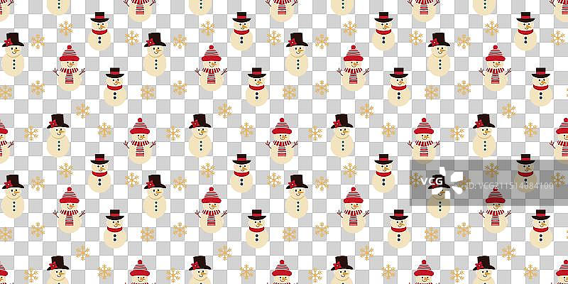 圣诞可爱雪人无缝图案图片素材