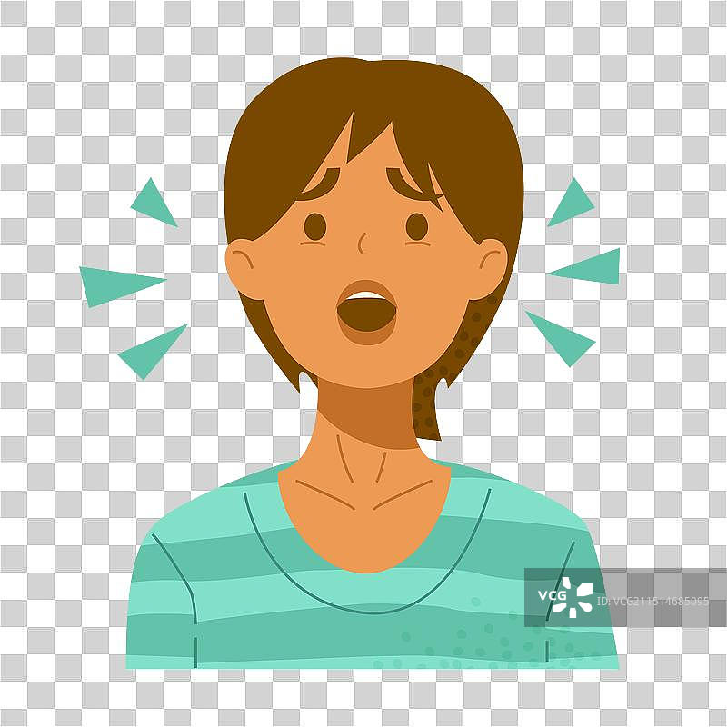 短发年轻女人疯狂尖叫图片素材