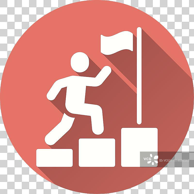 具有长阴影的挑战扁平图标图片素材