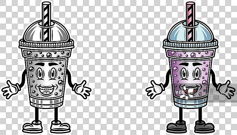 卡通珍珠奶茶塑料杯图片素材