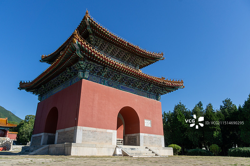 北京5A景区明十三陵昭陵的神功圣德碑亭图片素材