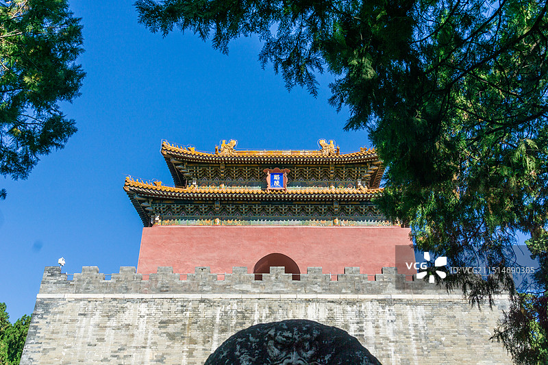 北京5A景区明十三陵昭陵的明楼图片素材