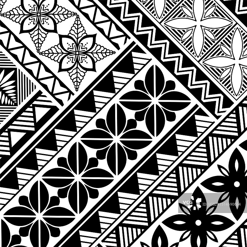 波利尼西亚部落纹身背景设计，萨摩亚风格图片素材