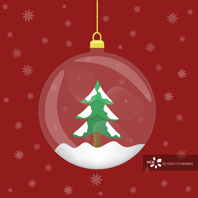 圣诞树上的玻璃圣诞玩具图片素材