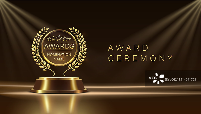 颁奖典礼提名金奖台图片素材