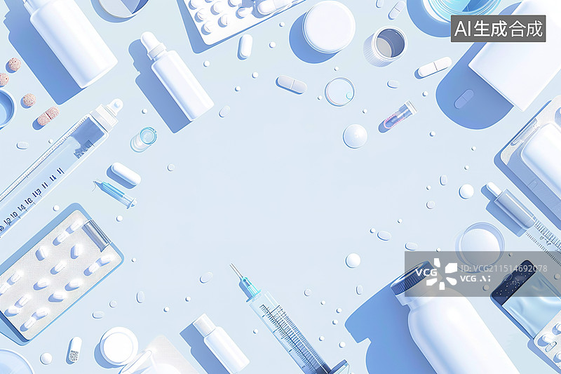 【AI数字艺术】病毒防疫抗疫疫苗消毒医疗插画图片素材