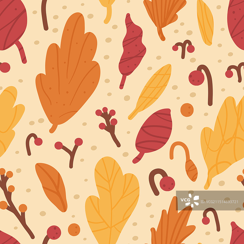 彩色树叶无缝秋季图案图片素材
