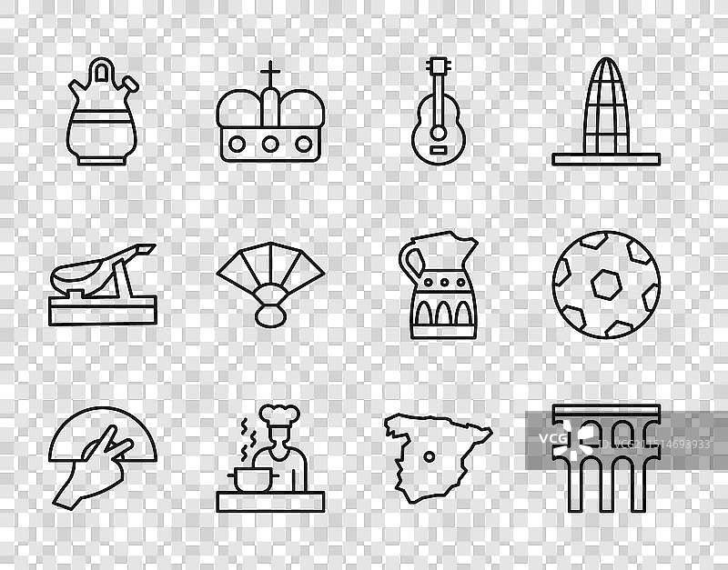 弗拉门戈舞扇塞哥维亚渡槽线条合集图片素材