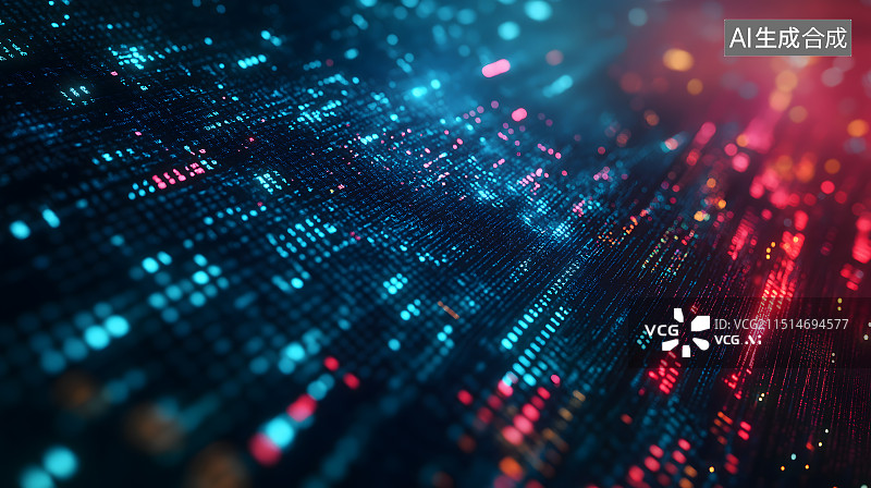 【AI数字艺术】人工智能计算机点阵未来概念科技图片素材