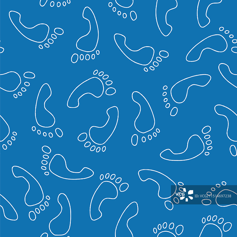 脚印轮廓无缝图案设计图片素材