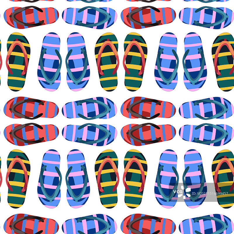 含彩色人字拖的无缝图案图片素材