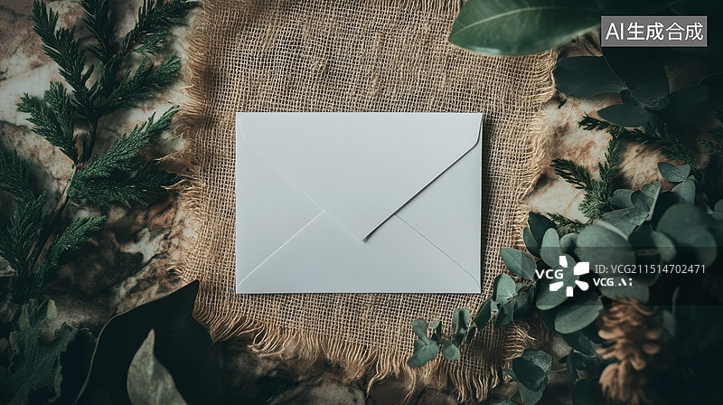 【AI数字艺术】信件信封特写图片素材