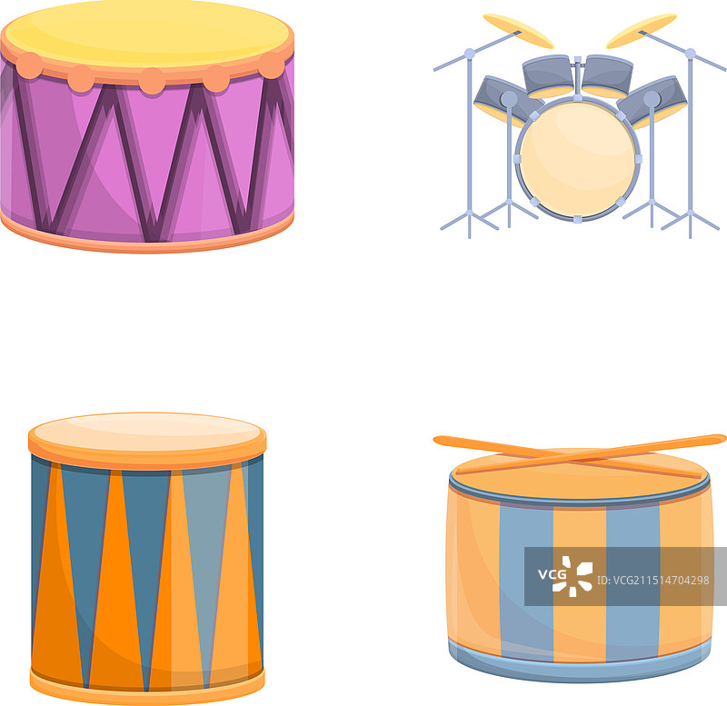 打击乐器工具图标卡通鼓图片素材