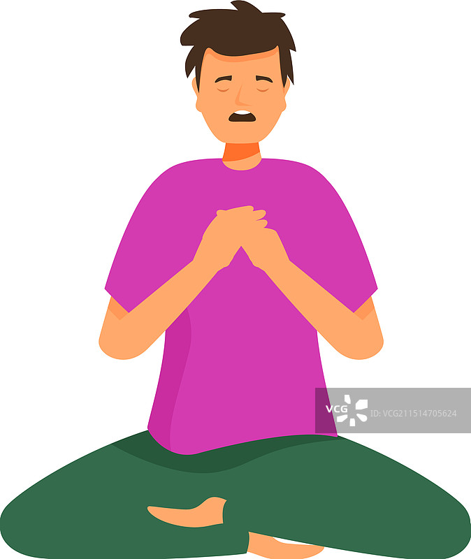 年轻男人练习深呼吸图片素材