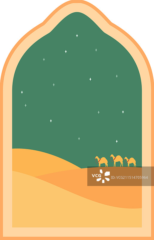 骆驼队穿行沙漠图片素材