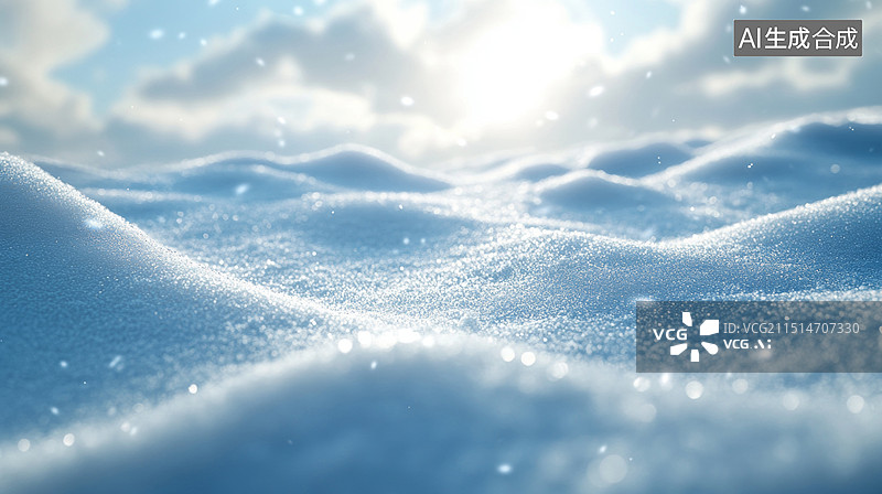 【AI数字艺术】冬季雪花肌理特写背景图片素材