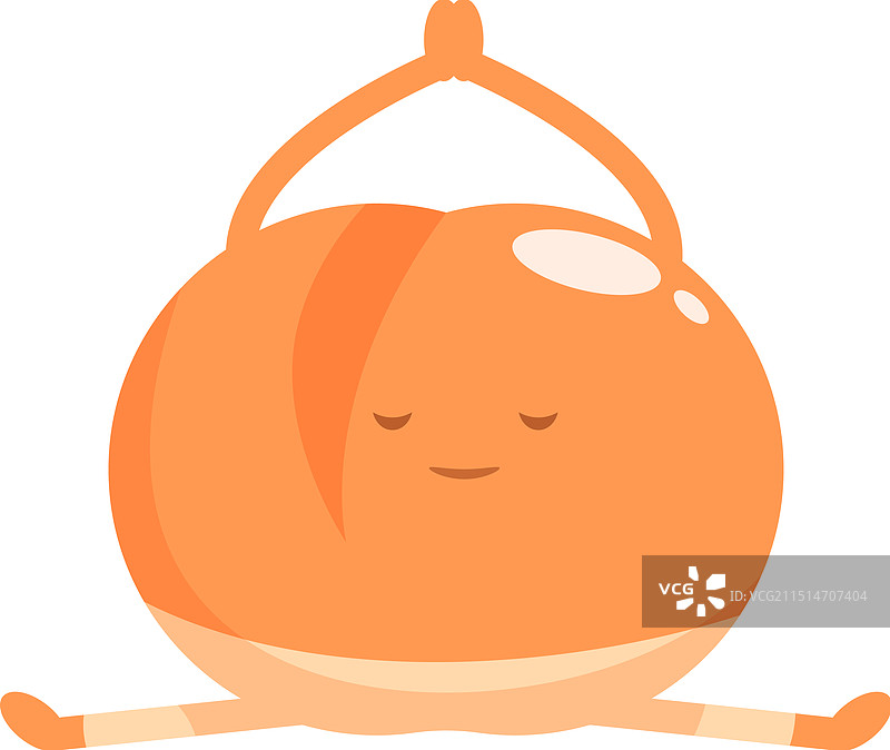 练习瑜伽的卡通水果角色图片素材