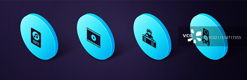 2.5D立体音响与DJ音乐图片素材