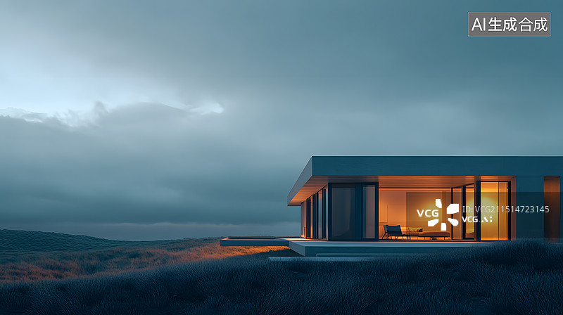 【AI数字艺术】现代建筑别墅民宿图片素材