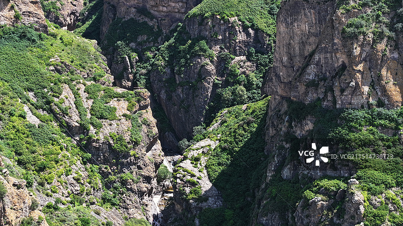 航拍小五台山金河口景区 河北蔚县原始森林图片素材