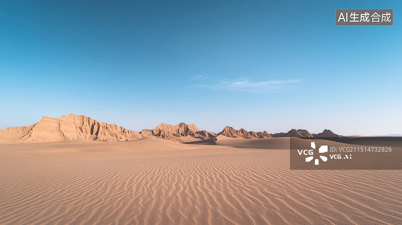 【AI数字艺术】沙漠戈壁地形地面天空背景图片素材