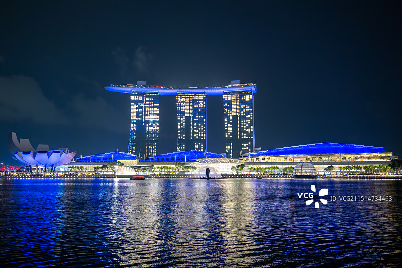 新加坡地标夜景图片素材
