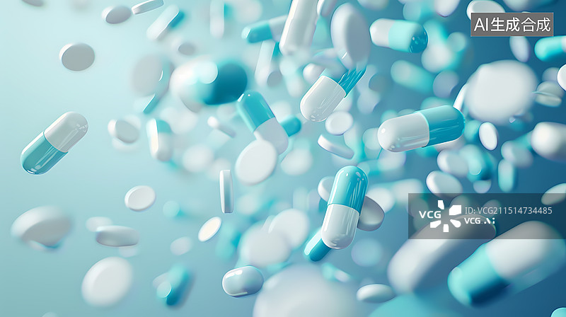 【AI数字艺术】胶囊医药背景图片素材