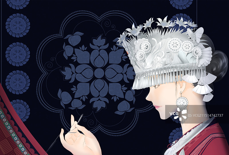 贵州非物质文化遗产—苗绣图片素材