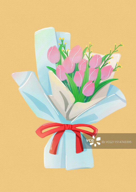 粉色郁金香花束图片素材