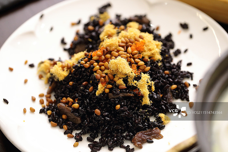 黑米炒饭图片素材