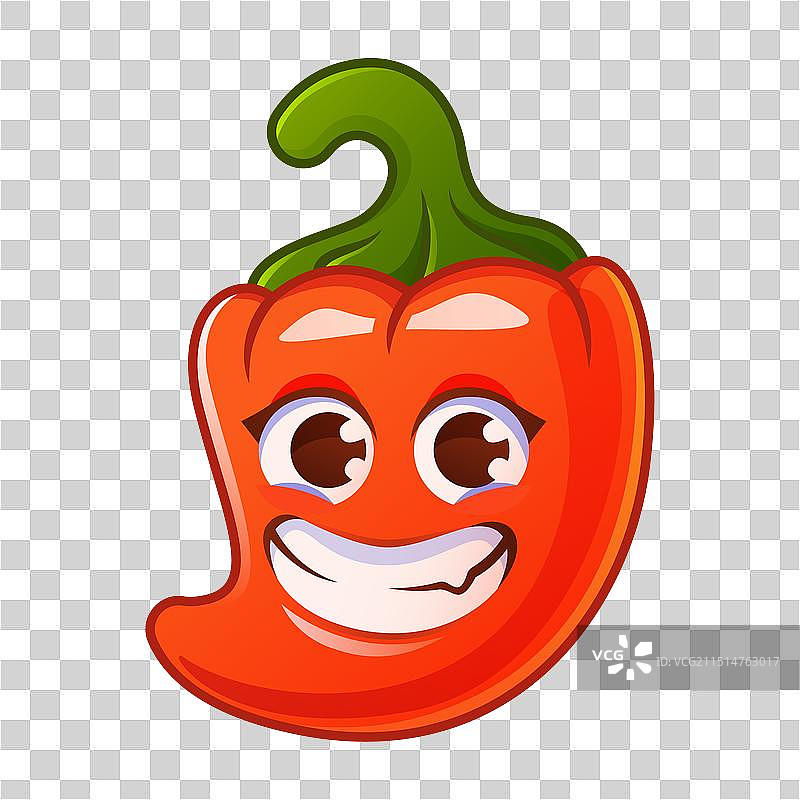 卡通微笑红辣椒角色图片素材
