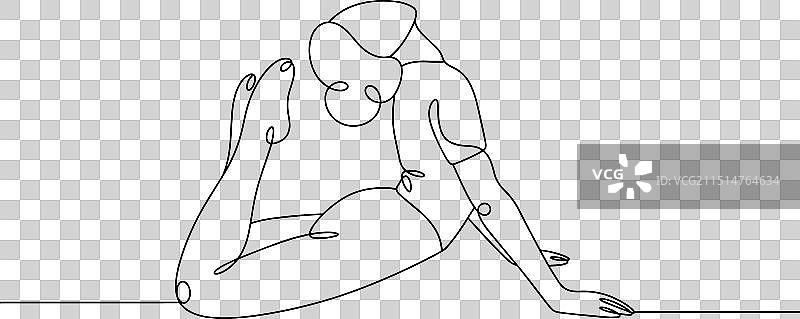 女人伸展身体柔韧性线条图片素材
