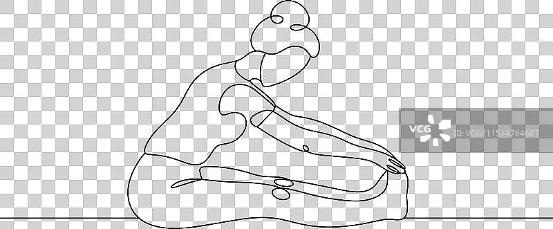 女人伸展的柔韧性线条图片素材