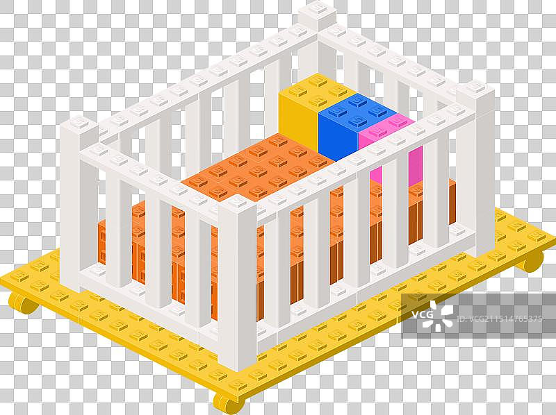 2.5D婴儿彩色床图片素材