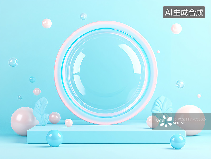 【AI数字艺术】蓝色科技抽象光子大数据网络创意图图片素材