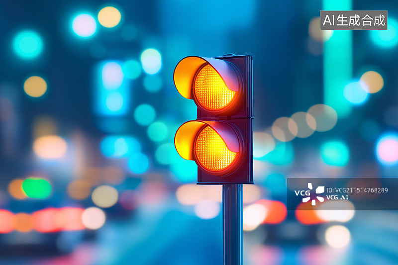 【AI数字艺术】交通信号灯红绿灯交通标志商业安全概念插图图片素材