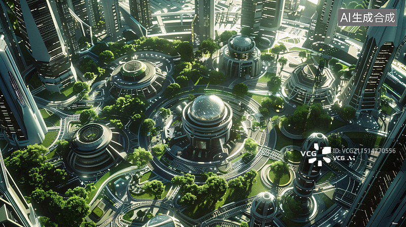 【AI数字艺术】未来科幻城市概念背景图片素材