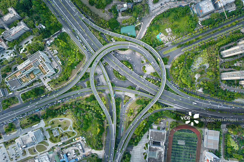 福州立交桥落日航拍图片素材