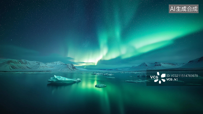 【AI数字艺术】美丽的极光图片素材