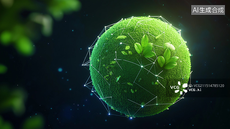 【AI数字艺术】世界地球日主题海报——绿色星球图片素材