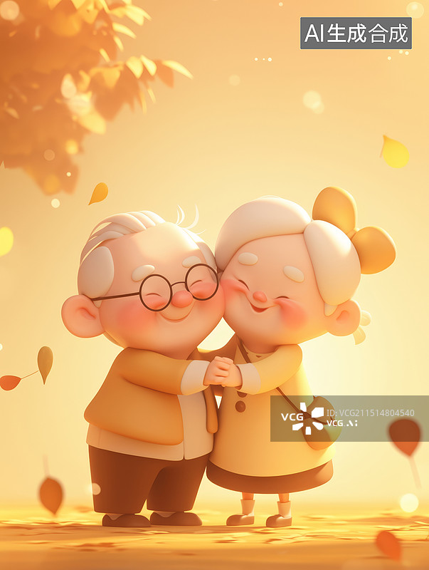 【AI数字艺术】老年夫妻跳广场舞图片素材