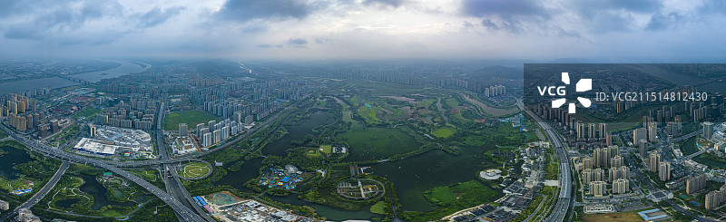 全景洋湖湿地公园图片素材