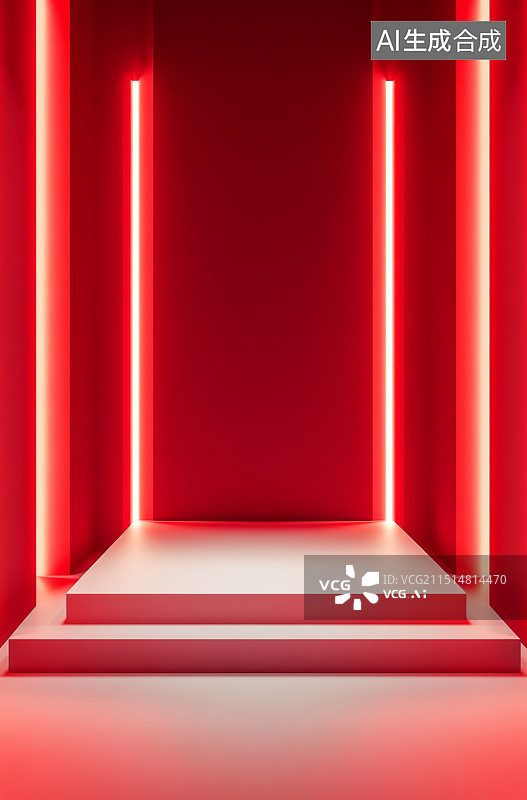 【AI数字艺术】红色产品展示平台图片素材
