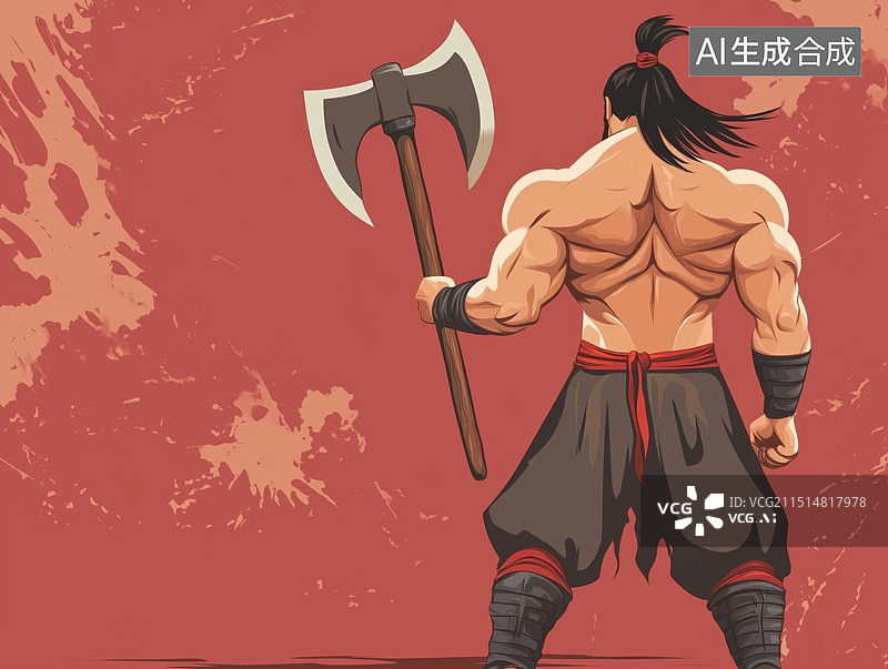 【AI数字艺术】中国神话传说盘古开天地中国画插画图片素材