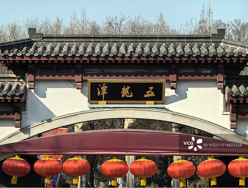 济南五龙潭池塘大黑鱼锦鲤鱼类图片素材