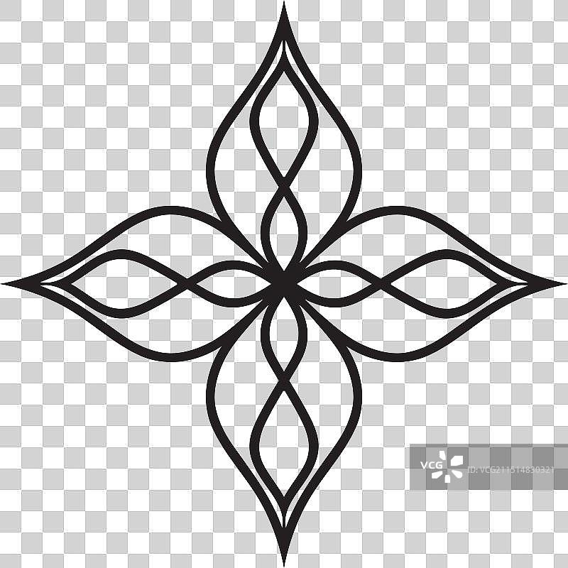 花卉曼陀罗装饰图标标志图片素材