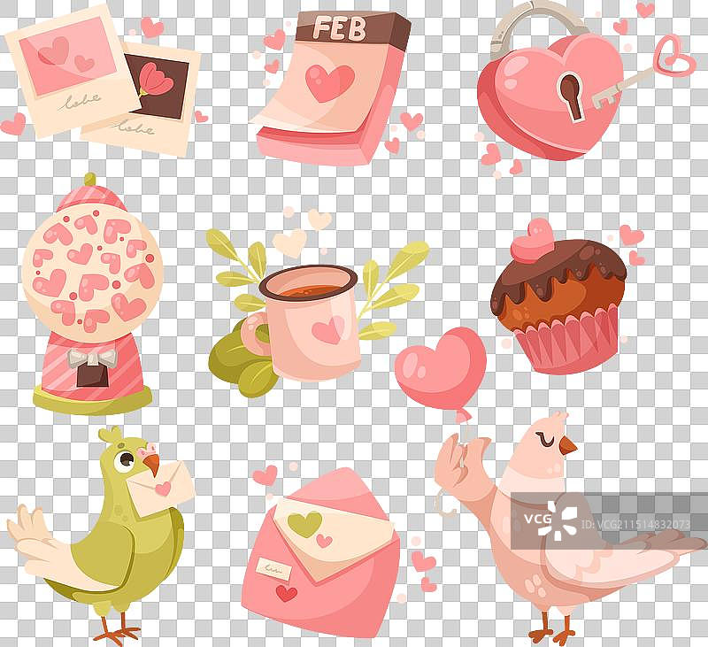 情人节假日可爱礼物套装图片素材