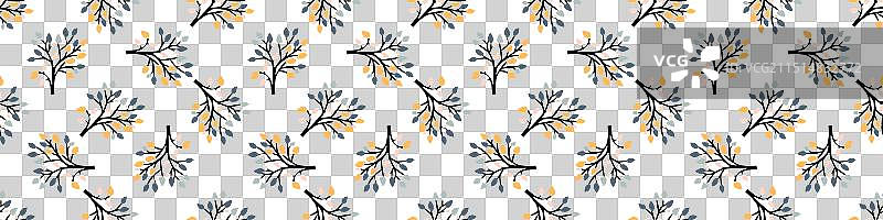 世纪中期现代花卉无缝图案图片素材