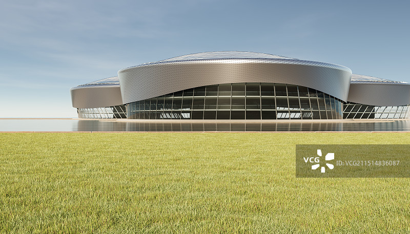 草坪_金属幕墙_异形曲面_建筑空间图片素材