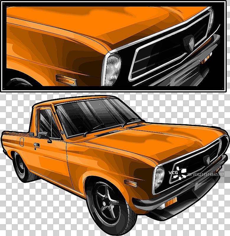 橙色直线加速赛车（带黑色条纹）图片素材